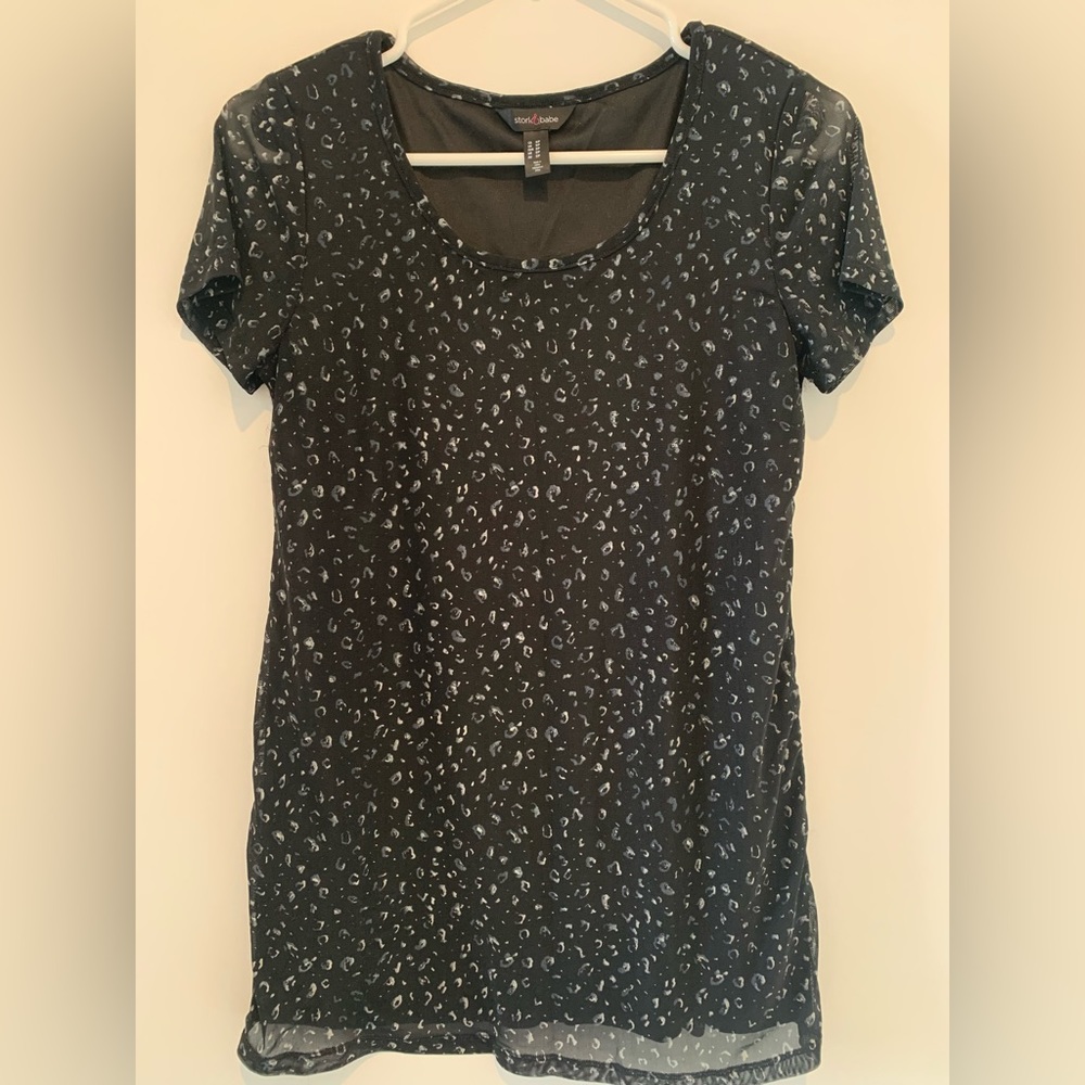Maternity Stork and Babe black T-shirt. Size small.
